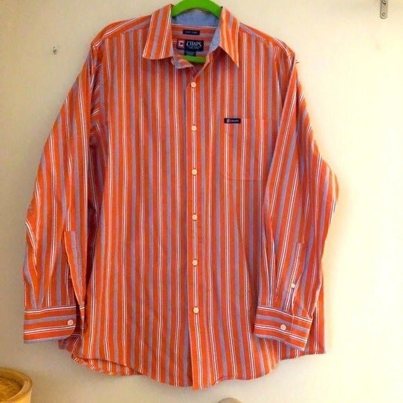 Chaps sz L Easy Care Long Sleeve Button Down Shirt - Picture 1 of 11